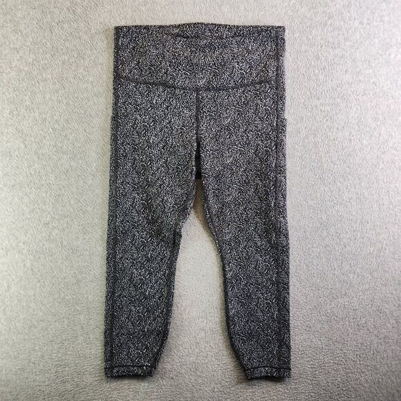 Athleta Leggings Womens MP Black Ultimate Stash Textured 7/8 Tight Pockets Run - Picture 1 of 13